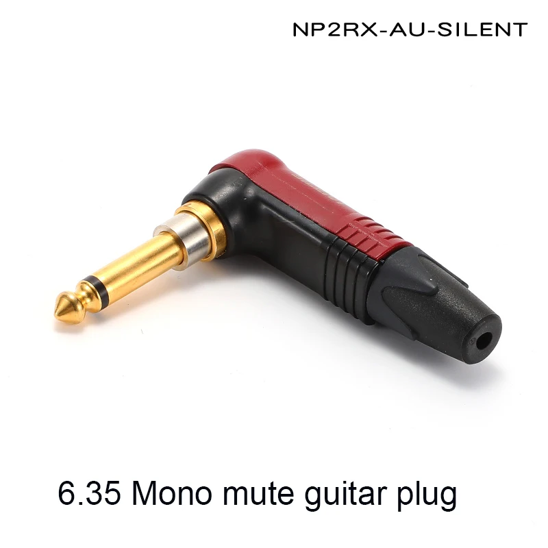 NP2X-AU-SILENT 6.35 profesjonalna gitara adaptery wtyczka Jack Audio z prostym zakrętem 2 podstawowe złącze gitarowe 1/4 Mono wyciszające