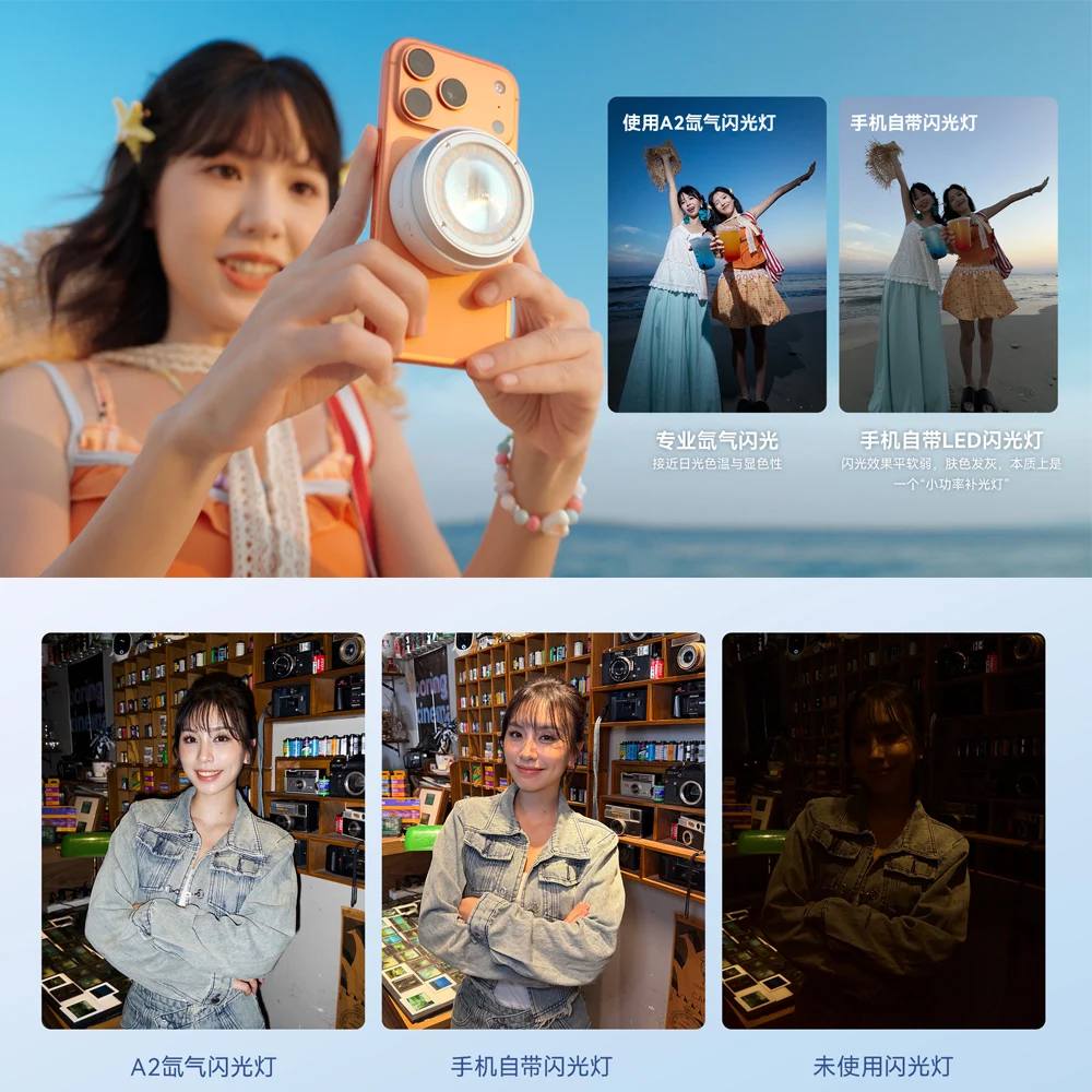 Godox Smartphone Xenon Flash A2 3W 2800K~6000K Support APP operation, NFC quick connection,for iPhone Can be used with AK-R1