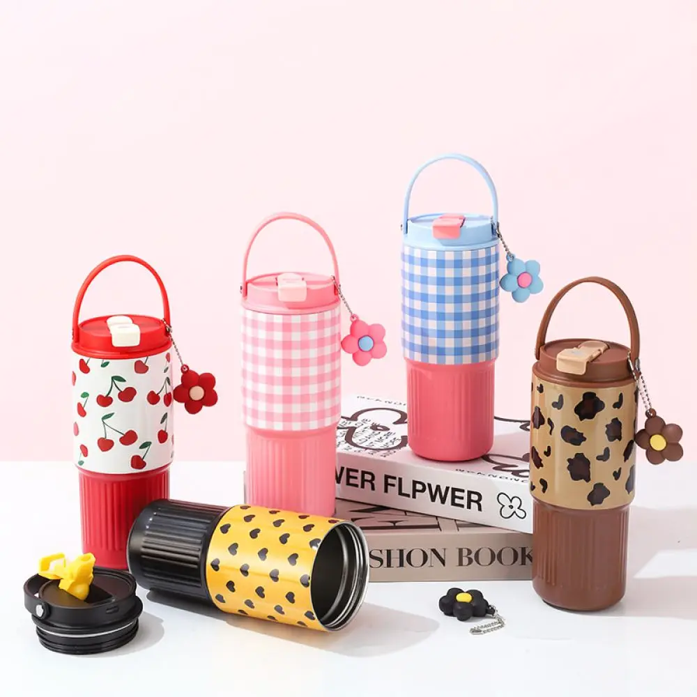 316 Stainless Steel Thermal Cup Portable Insulated Water Bottle With Straw And Handle For Outdoor Sports Travel Car Office Use