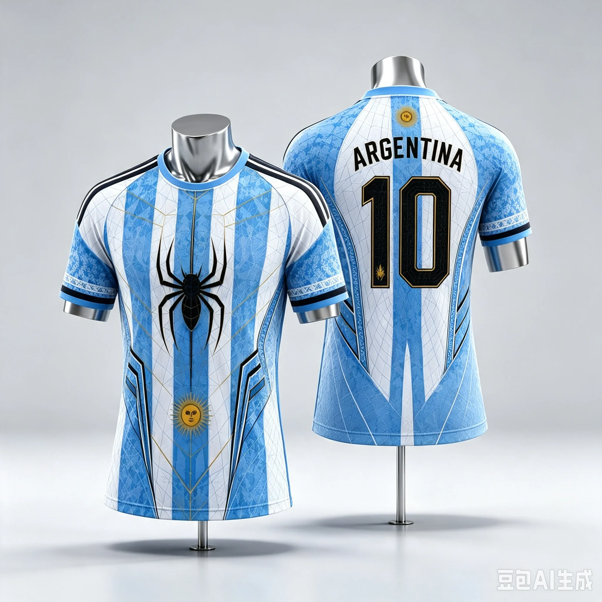 2026 Spain Argentina Mexico 3D Print Football Jersey Spider Short Sleeve T-shirt Casual Sports Tee Fans Tops Family Matching