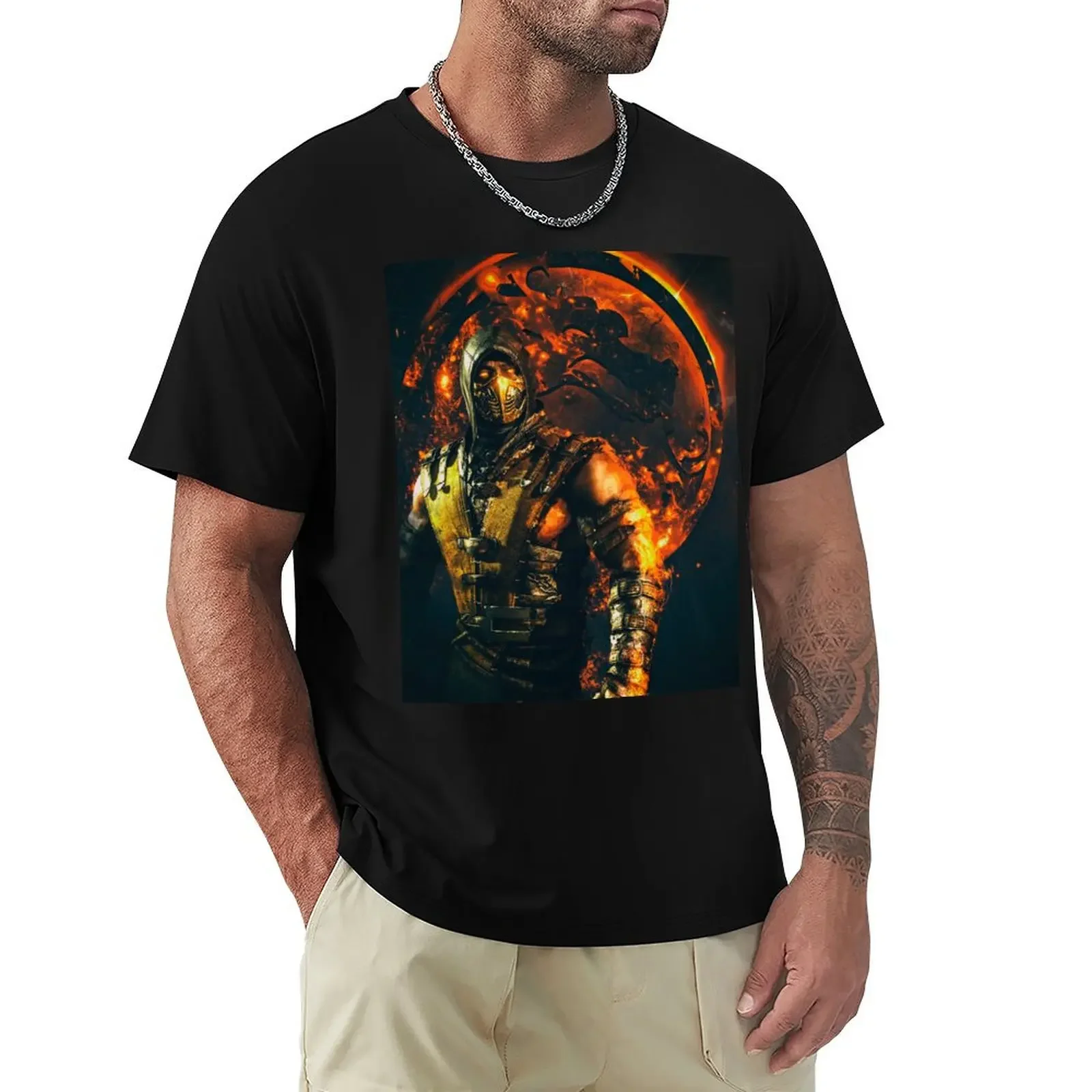 Mortal kombat Scorpion T-Shirt blacks customs custom t shirt cheap stuff men clothing