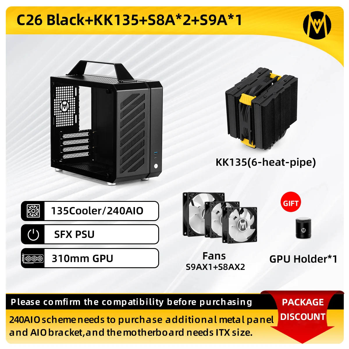 Mechanic Master C26 Computer Case Acoustic Wave Portable ITX/MATX