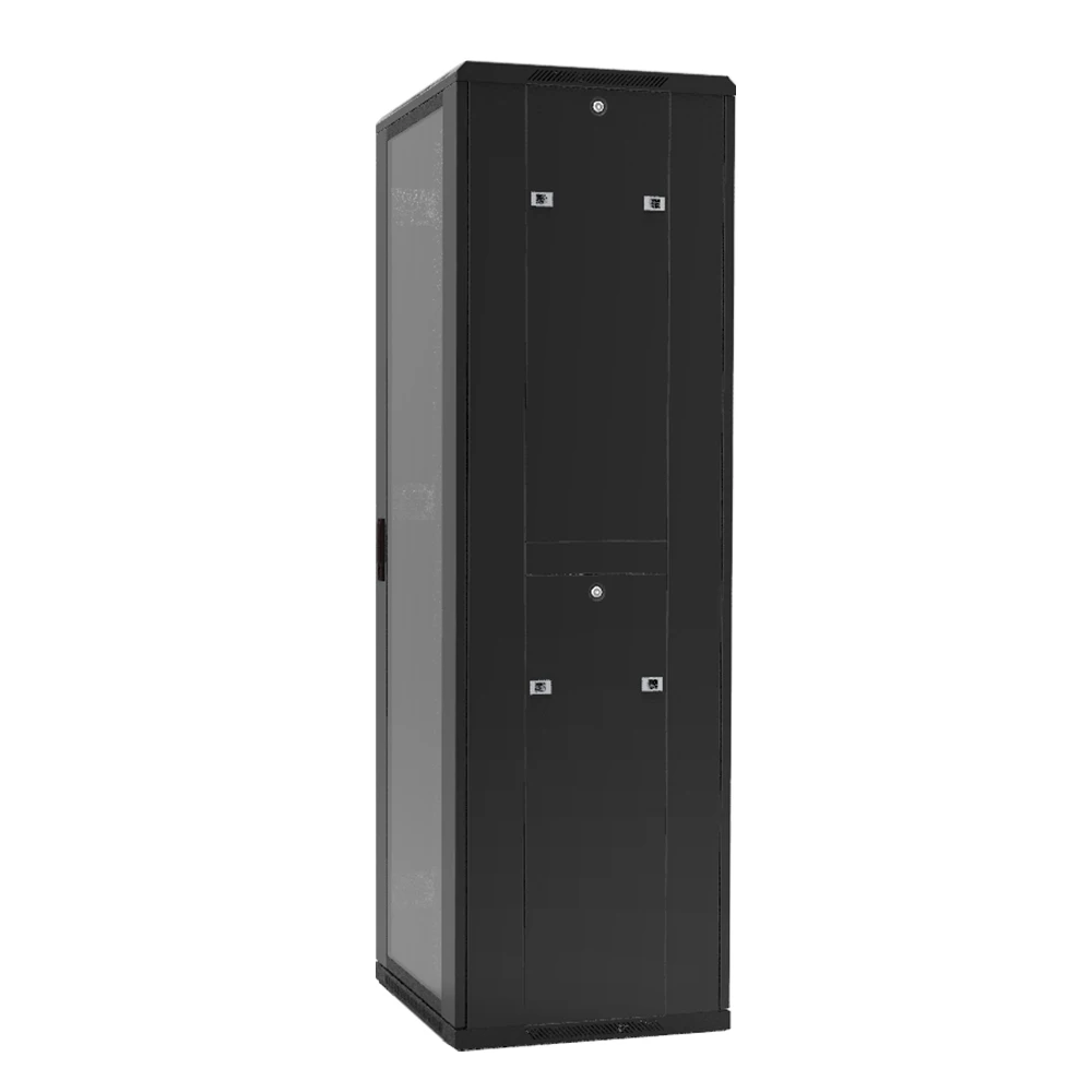 19-Inch 42U Glass Door Network Data Cabinet Network Rack with Split Side Panel