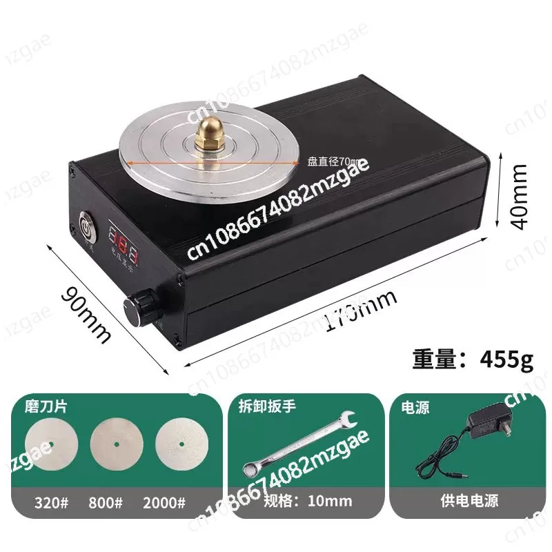 220V Electric Knife Sharpener for Cutting Blades, Fast Grinding Machine 70mm Diameter Mini Grinder 0-3000 RPM Speed