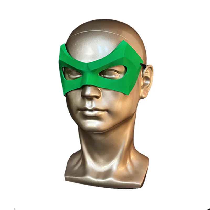 Anime Superhero Green Cosplay Eye Mask PLA Adult Half Face Mask Halloween Carnival Costume Accessories Party Role Play Prop