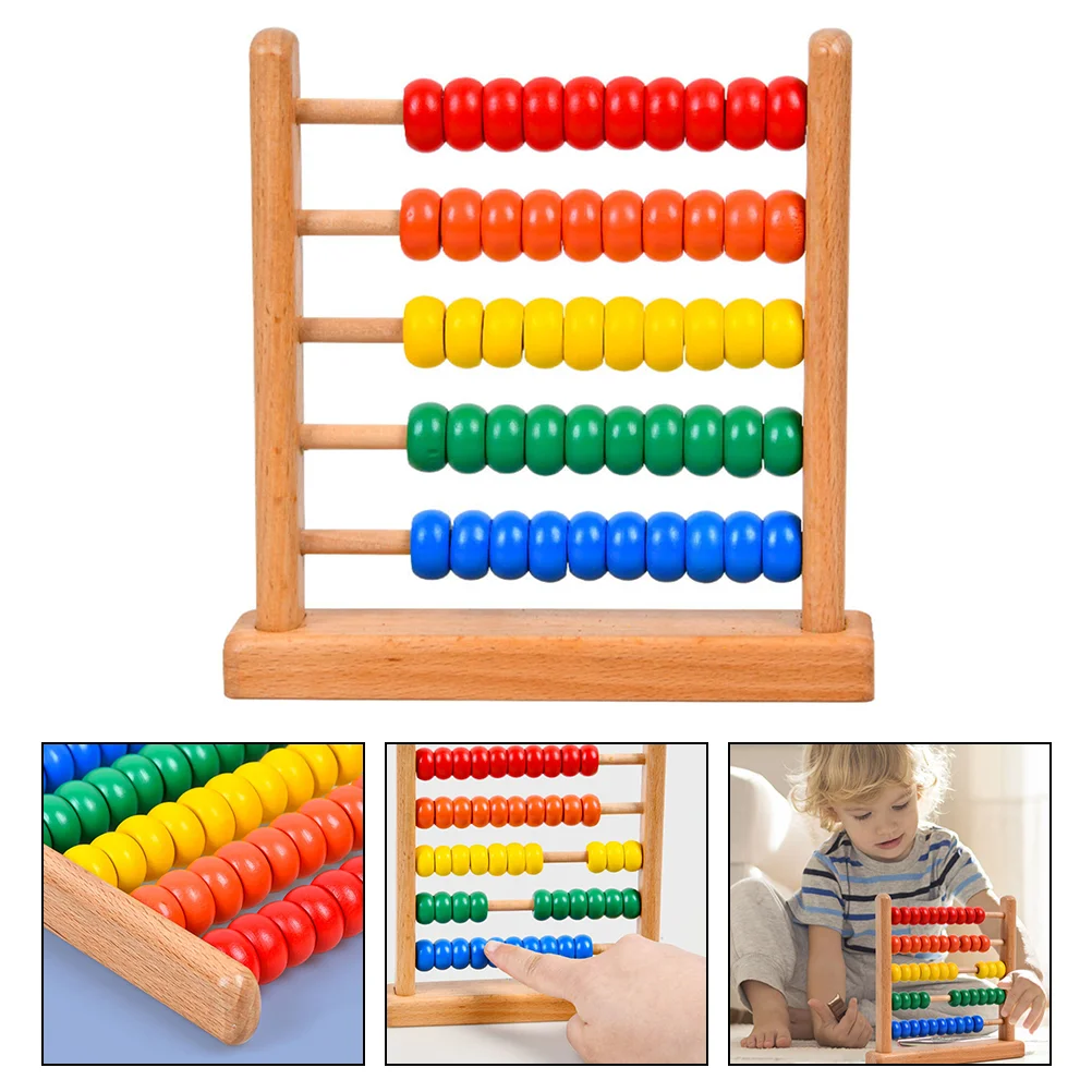 Abacus Stand Toys Kids Cognitive Number Counting Teaching Aid Educational Calculate Wooden Toddler Student