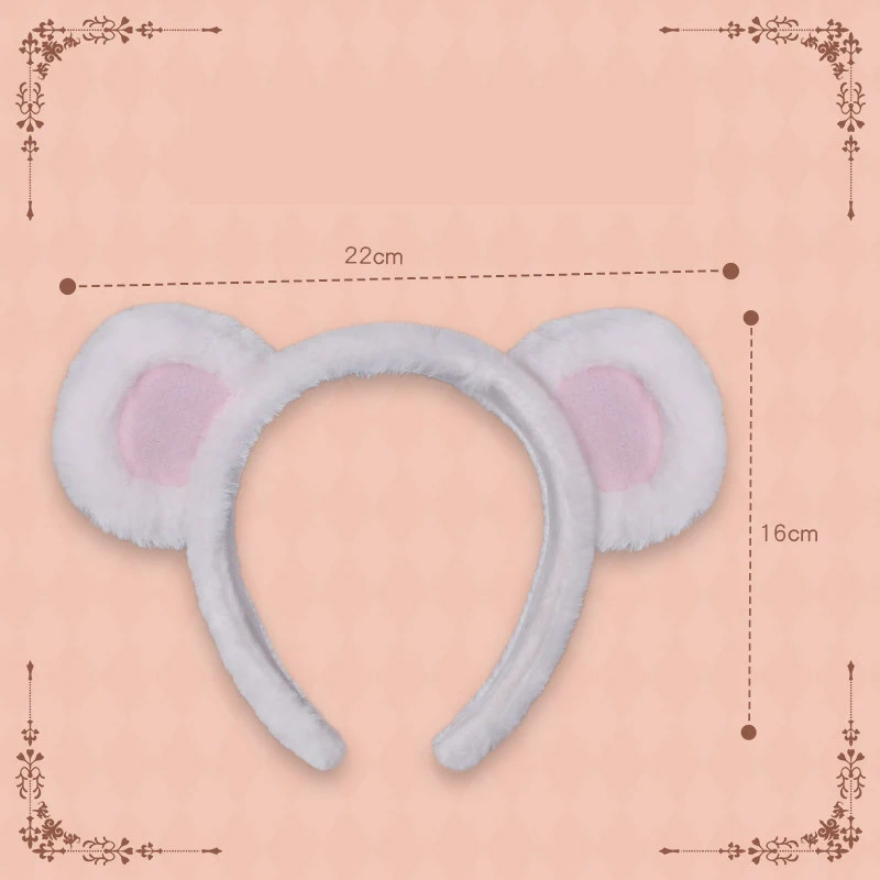 Lolita Plush Hair Hoop Animal Bear Ears Headwear Furry Headband Cute Headpiece Anime Fancy Dress Kawaii Cosplay Accessories