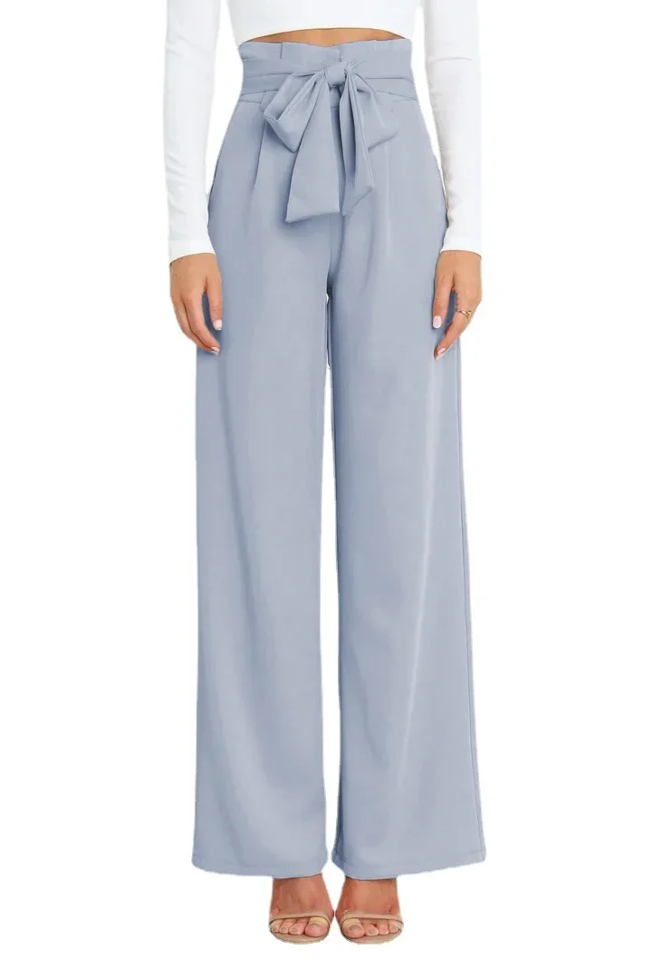 

Fashionable new workplace women's trousers casual all-match wide-leg trousers with belt temperament commuter pants summer