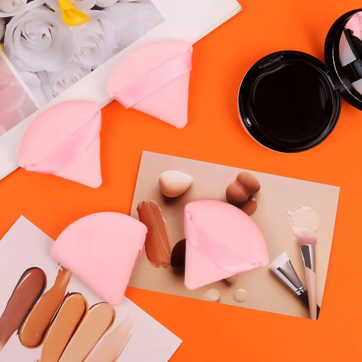 6 قطعة مسحوق مثلث نفخة مسحوق جاف فضفاض إعداد مسحوق نفخة ماكياج وسادة هوائية أدوات ماكياج ماكياج الجمال