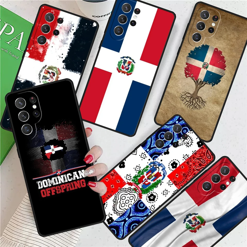 Dominican Republic Flag Back For Samsung Galaxy S24 Ultra S21 S22 S8 S9 S10E Note 10 20 Plus FE S23 Phone case Cover Coque