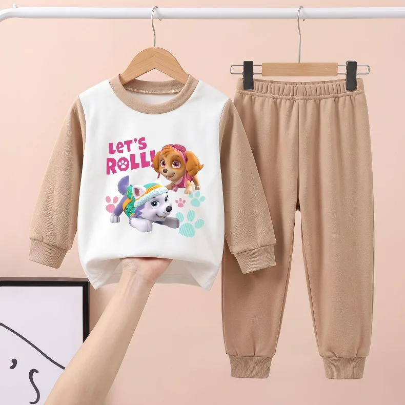 Herbst-Winter Warme Langarm-Unterwäsche-Sets für Kinder Weiche Bequeme Fleece-Pyjamas für Jungen und Mädchen Lässige Schlafanzüge – Detail 4