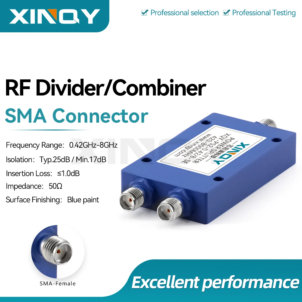Xinqy 0.42-8g Microstrip Power Divider Wifi Bluetooth Test Rf Power Splitter One-To-Two
