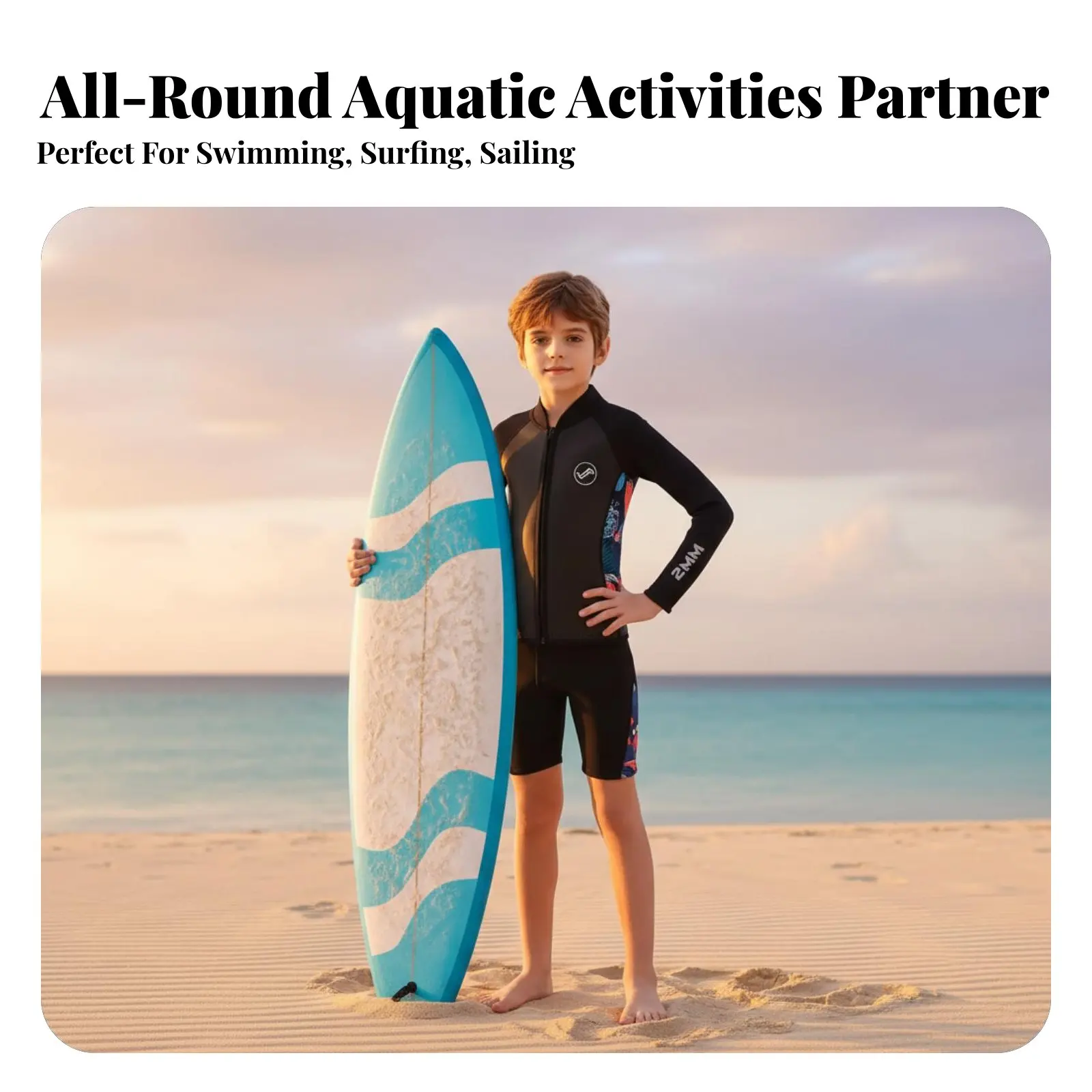 

Children's Two-Piece Diving Suit Thermal Training Gear High Elastic Cold-Resistant Cartoon Design Winter Surfing Sailing