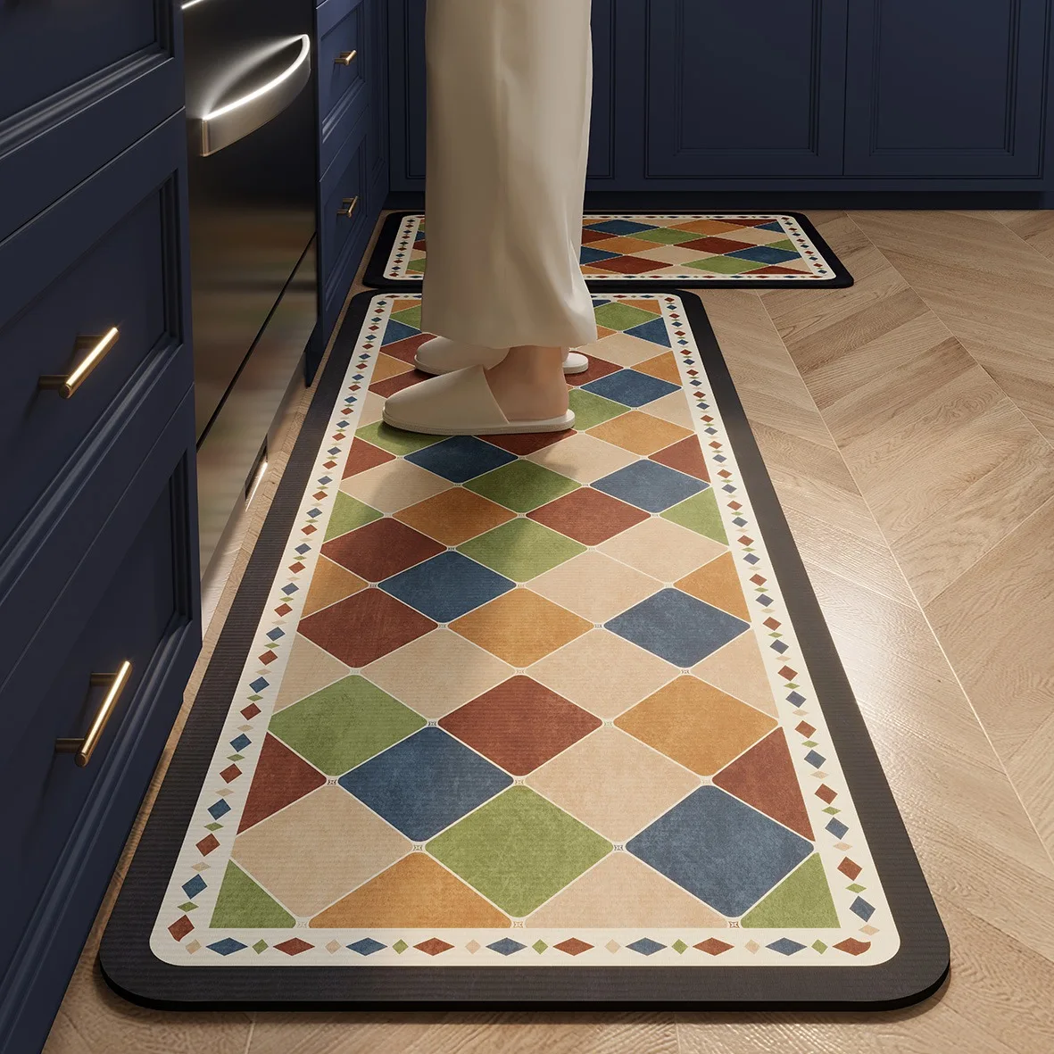 

Kitchen Carpet Non-slip Oil Absorption Floor Mat Water Absorption Quick Drying Rugs Lattice Diatom Mud Carpets Alfombra 주방 카펫