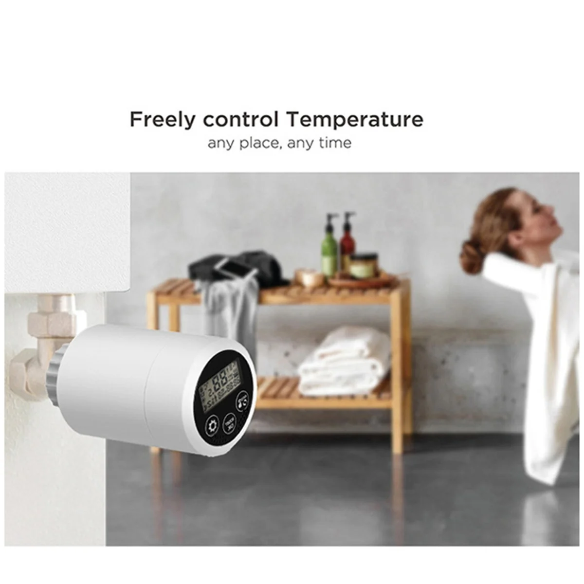 AT13 Tuya Zigbee 3.0 Thermostat Radiator Valve Smart TRV Programmable Temperature Controller for Home Gateway