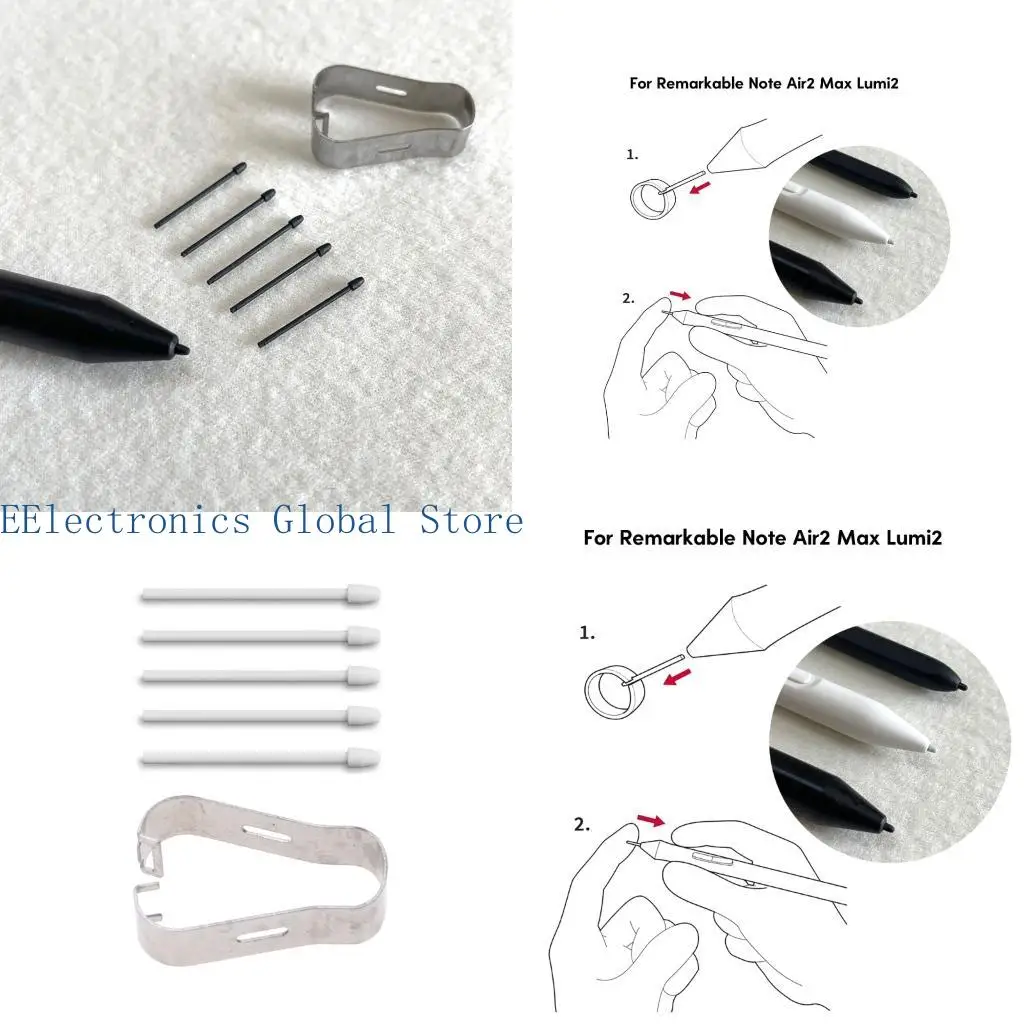 

462B 5Pcs Marker Stylus Pen Tips for Remarkable Note Air 2 Marker Quality ABS Material Improve Your Writing Experience
