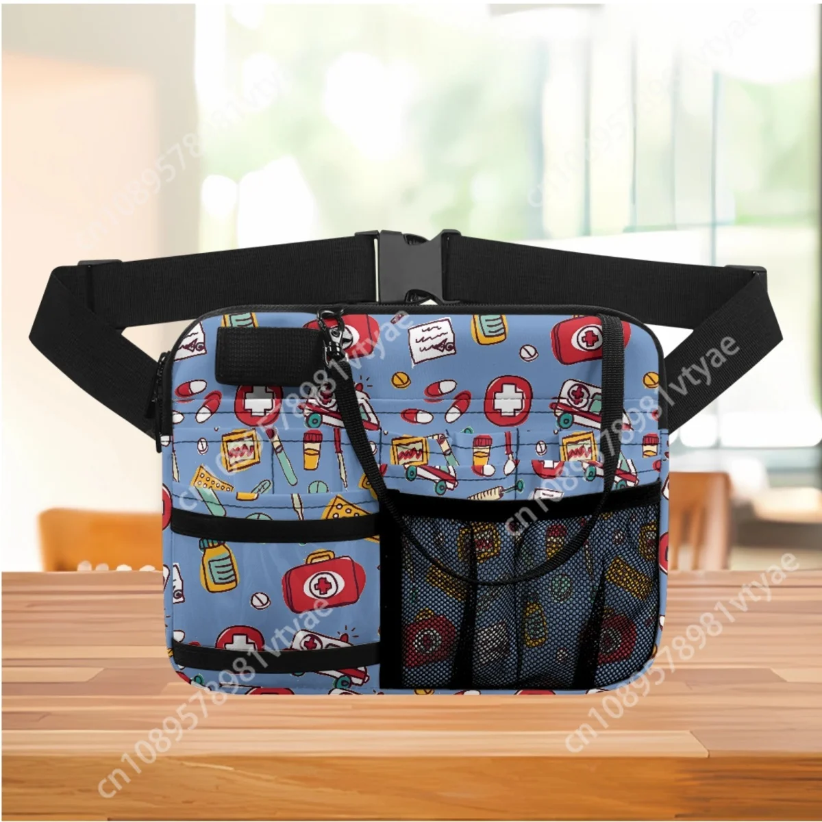 Medical Equipment Printed Waist Bags Hospital Work Portable Shoulder Nurse Belt Bag Adjustable Multi-pocket Storage Pouch 2023