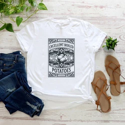 Pride and Prejudice T Shirts Excellent Boiled Potatoes T-Shirt Women Jane Austen Art Tshirt Short Sleeve Tees Book Lover Gift
