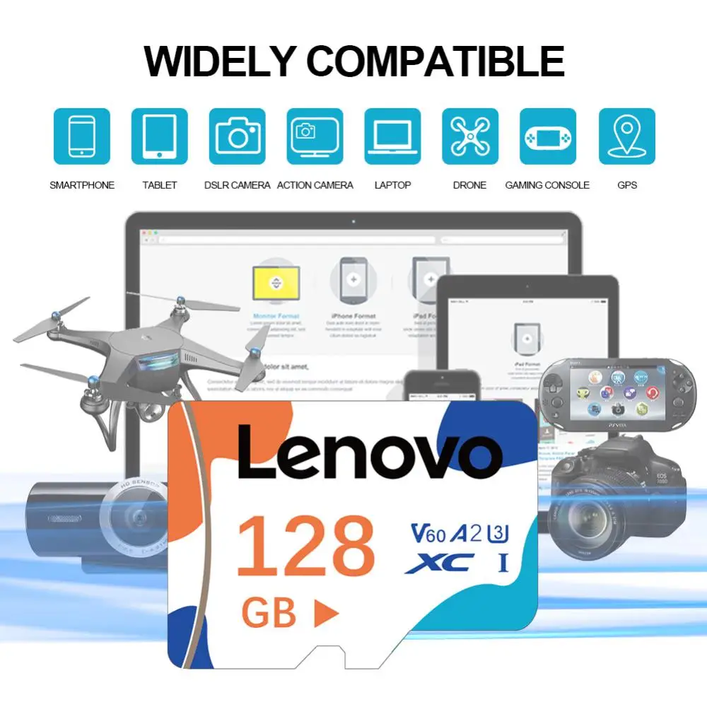 Lenovo-Mini Tf SDカード,大容量,高速,v60フラッシュメモリ,電話,ラップトップ,カメラ用のa2高速,テラバイトGB,512GB