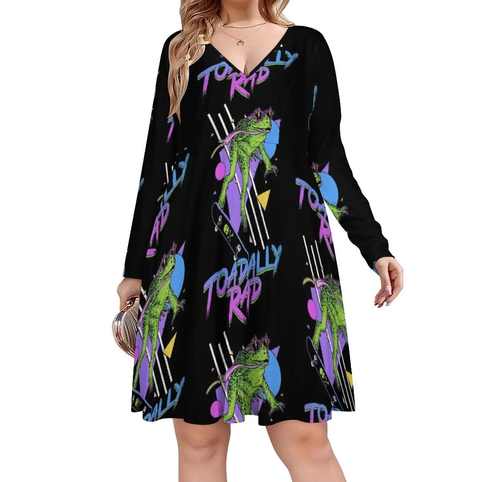 

Toadally Rad Oversized V-neck Dress Women"s summer suit women"s clothing summer 2024 novelties summer dresses Female clothing