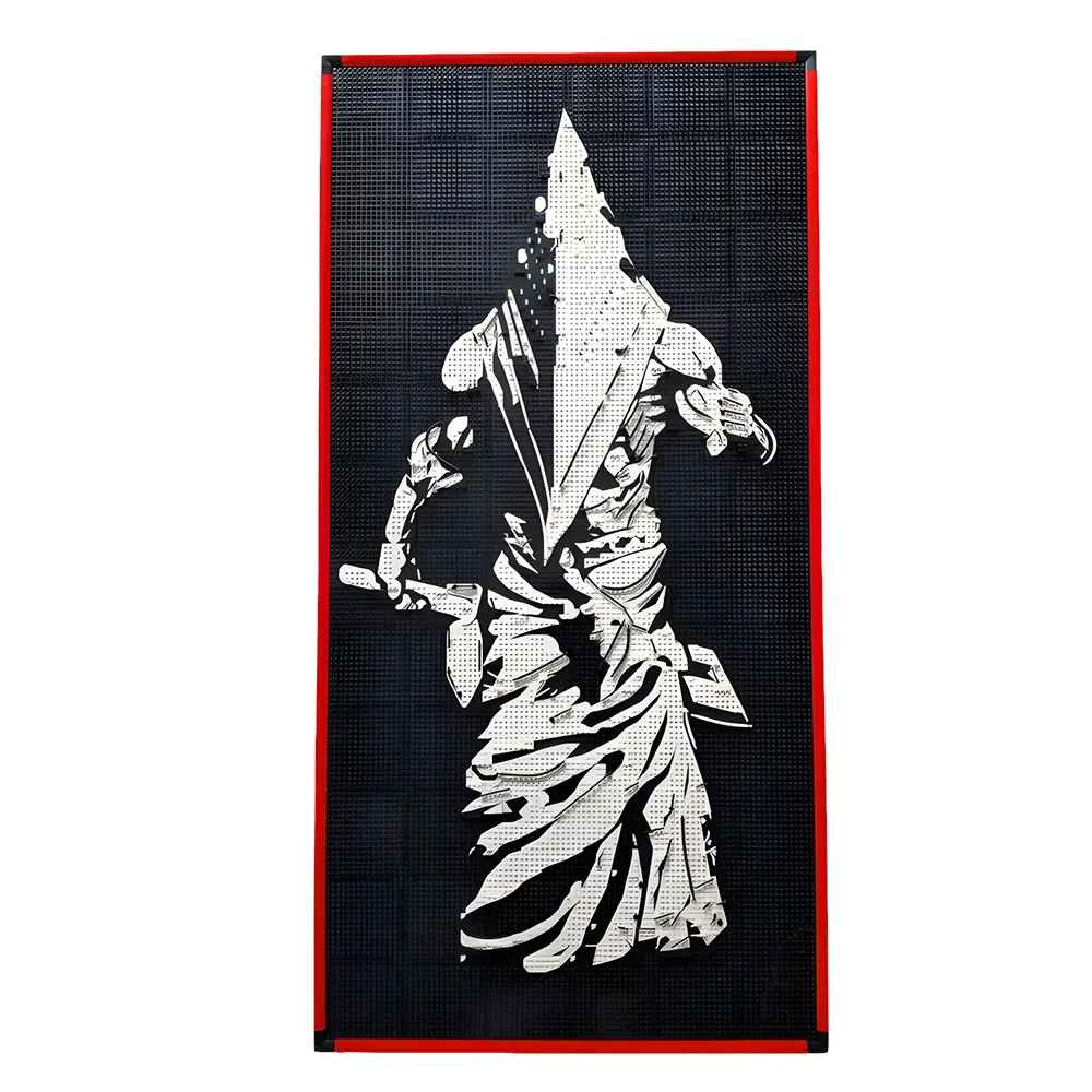 

MOC Art Relief Of A Male Horror Character Building Blocks Model Horror Movie Triangle Head Monster Bricks Assembly Toys Kid Gift