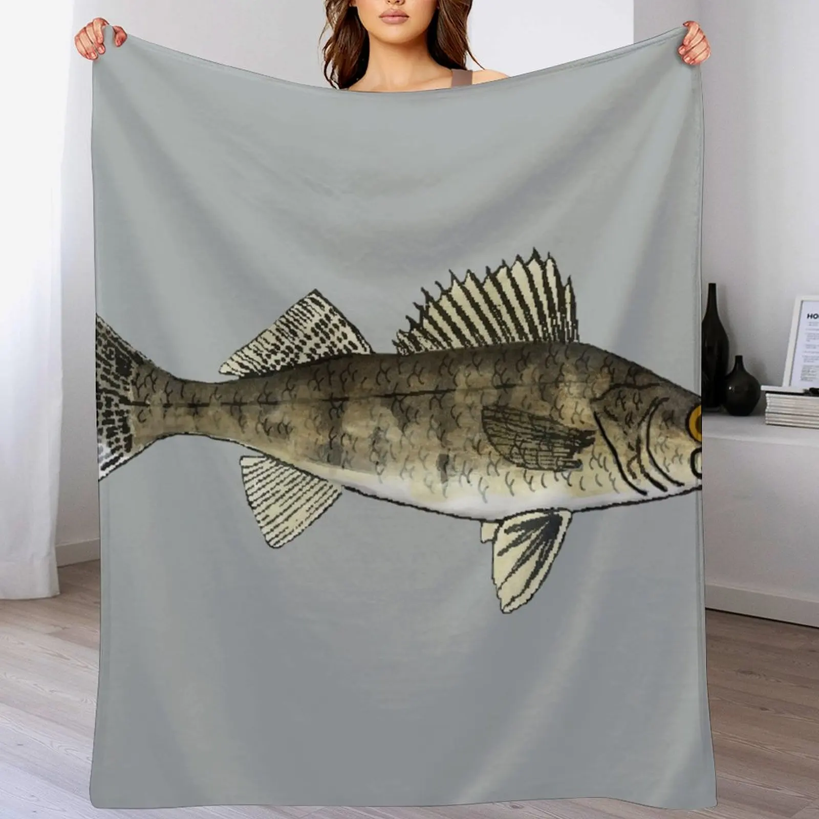 

Walleye Throw Blanket Weighted Thermals For Travel Warm Decoratives Blankets