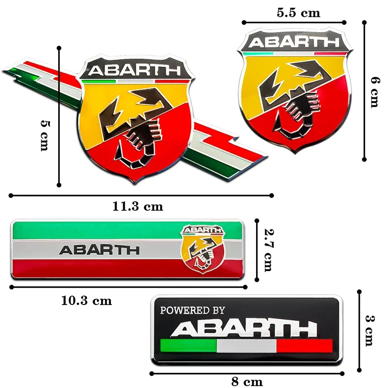 Car Styling 3D Sticker Metal Abarth Scorpion Adhesive Badge Emblem Decal for Abarth Punto 124 125 500 Fiat Viaggio Car Accessory