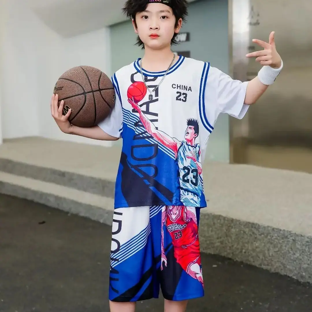 NEW 24/25 Children's clothing suit boy girl Fans Basketball Jerseys 23#  game team uniform training  Vest and shorts