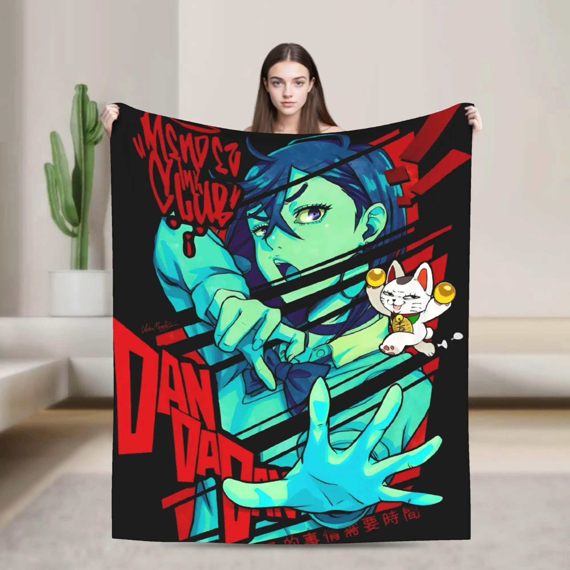 

MOMO Dandadan Super Warm Blanket Decorative Plush Throw Blanket Aesthetic Outdoor Flannel Bedspread Sofa Bed Cover