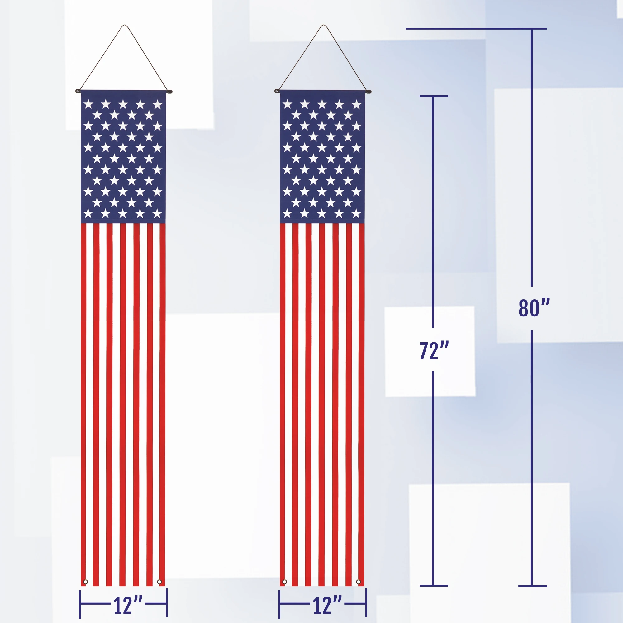 Anley American Flag Pull-Down Door Banners Porch Signs (2 Pieces) - Hanging Wall  Patriotic Party Decoration for Outdoor Indoor