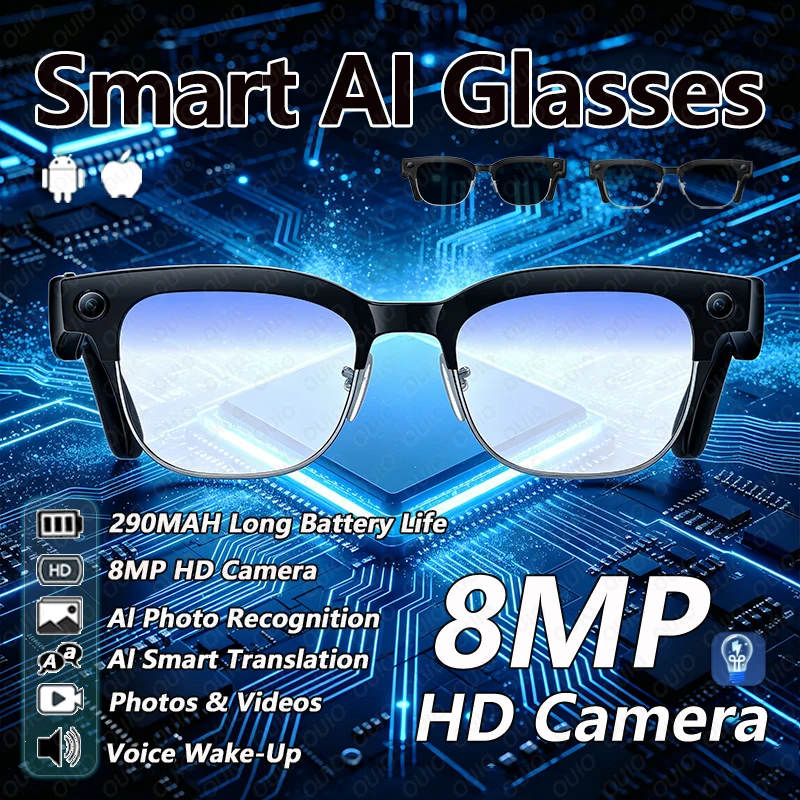

2026 New AI Smart Glasses AI Smart Translation 8 Million HD Camera AI Smart Q&A Dual Microphone Noise Reduction Smart Glasses