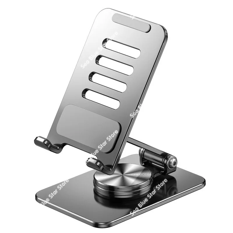 Mobile phone holder 360 degree rotation folding metal desktop holder weighted and stable lazy bracket