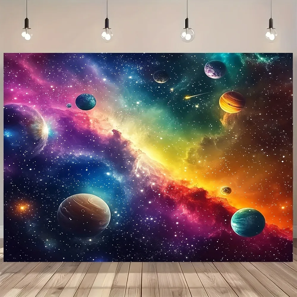 Multicolor Cosmic Tapestry: Dive into a Star - filled DreamlandWall decoration background cloth, bedroom room home decoration