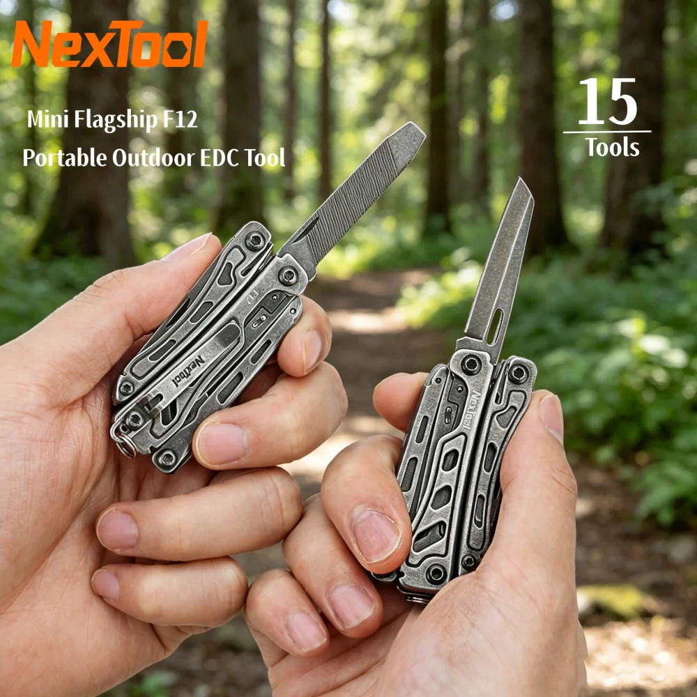 NexTool 15 In 1 Mini Flagship F12 Multi Functional Tool Folding EDC Multitool Screwdriver Pliers File Ruler Outdoor Hand Tools