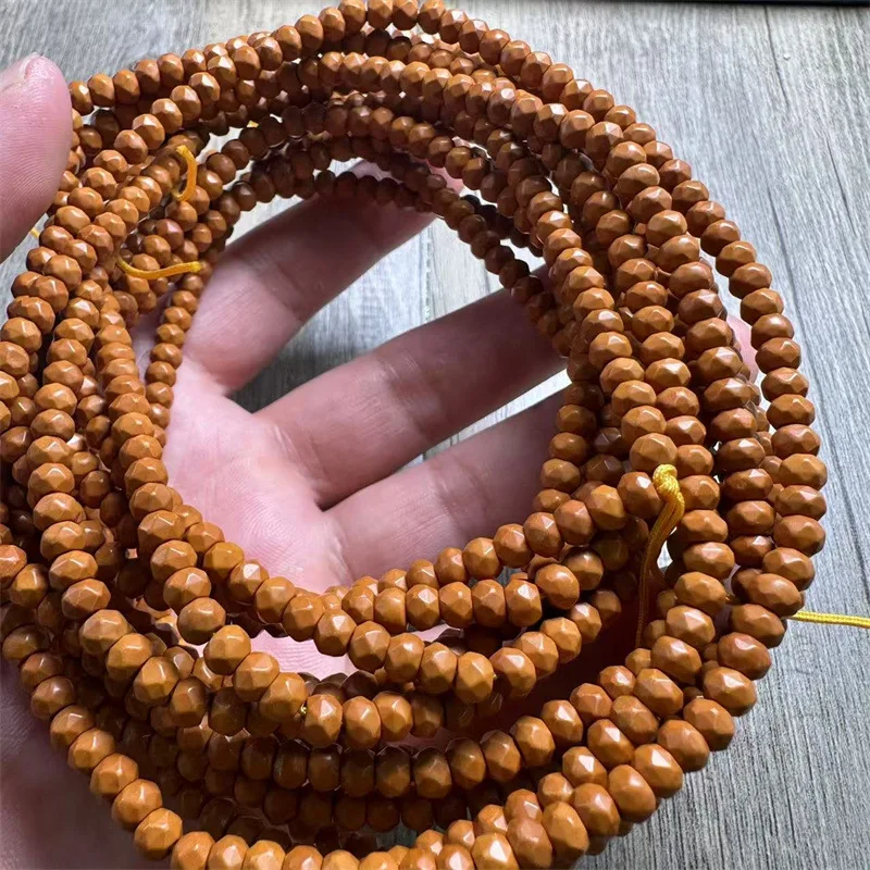 

Olive Mirror Surface Stone Loose Long Plain Strand Smooth Bracelet Buddhist Beads