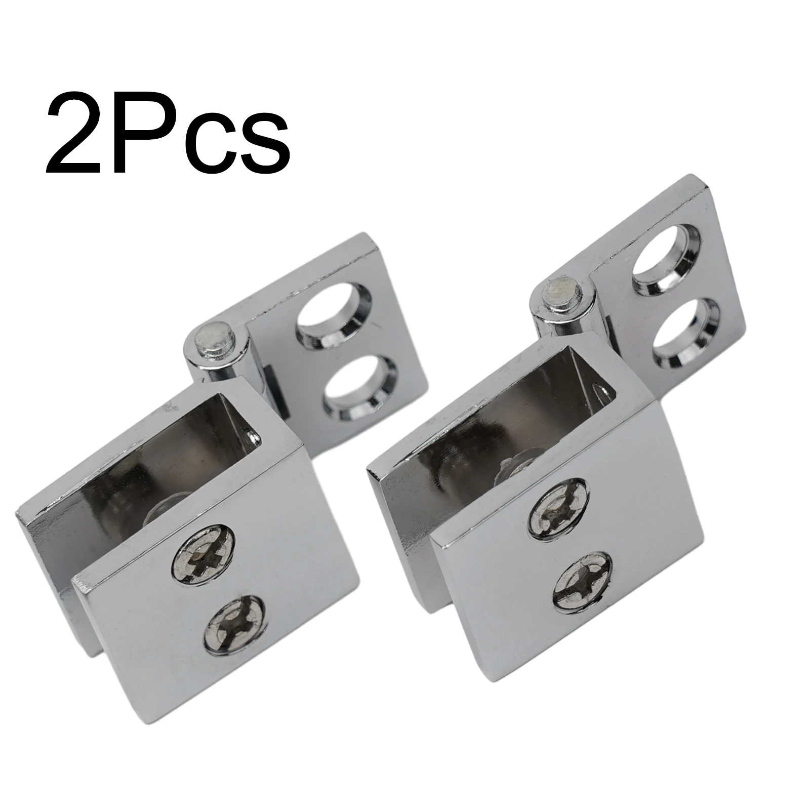 

Silver Glass Door Hinge Clamp 2pc Bathroom Shower Hardware Set Easy Installation Suitable for Cupboard Cabinets