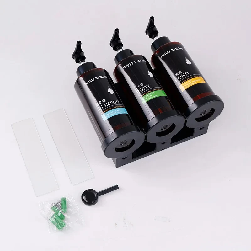 Hotel Shampoo and Shower Gel Separate Bottles Wall Mounted No Punching Hand Sanitizer Boxes Wall Mounted Manual Soap Dispensers