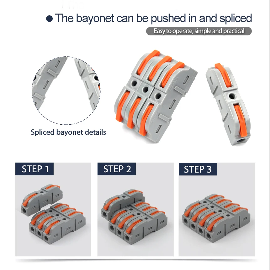 With Lever Wire Nut Connector Butt Conductor Compact Splicing Wire Connector Electrical Insulated Terminal Multi-circuit spliced