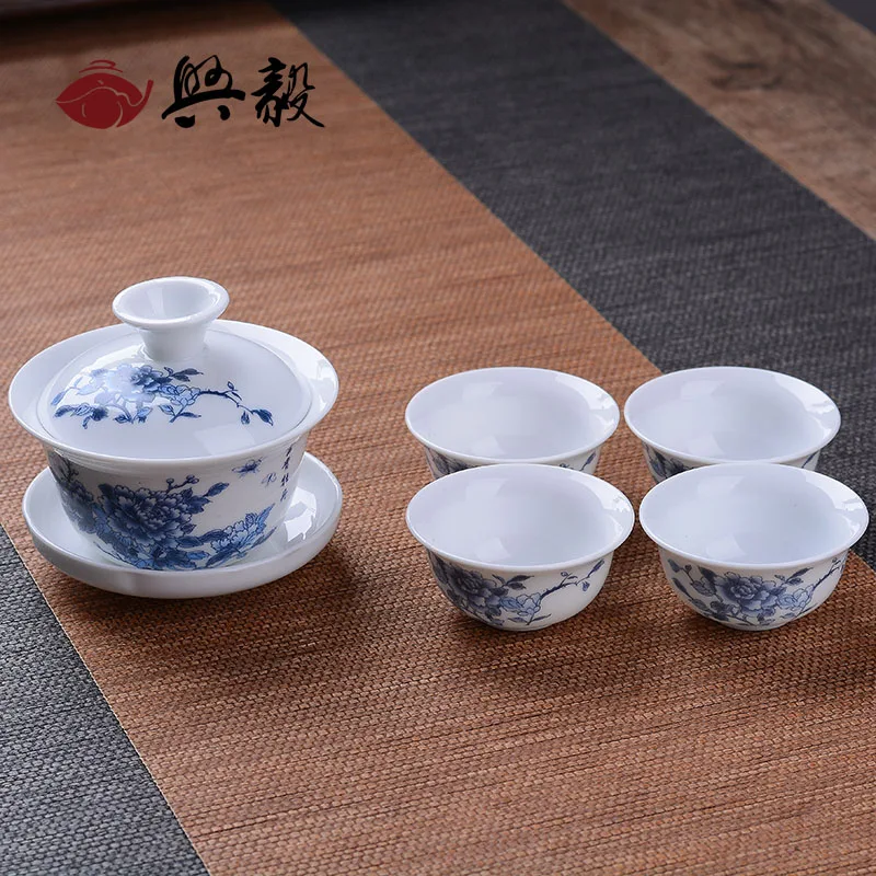 

Gaiwan Chawan Tea Cup Puer Bowl Set Soup Tureen Chinese Kung Fu Mugs Porcelain Ceramic Tableware Ceremony Embryo White Akadama