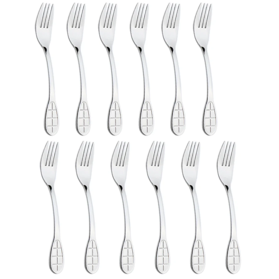 12 food-grade silverware cutlery sets, silverware with pasta forks, kitchen utensils fork sets for lunch camping school