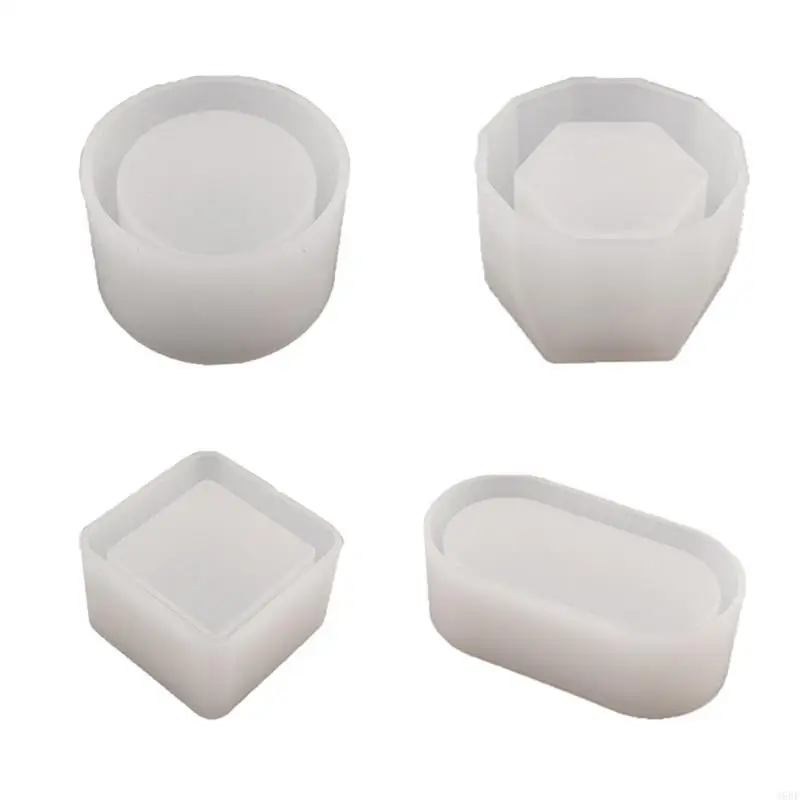 

A9BF 4 Pcs Jewelry Container Silicone Mold Storage for Case UV Resin Mold Jewelry Storage Box Casting Epoxy Mold Handmade Mol