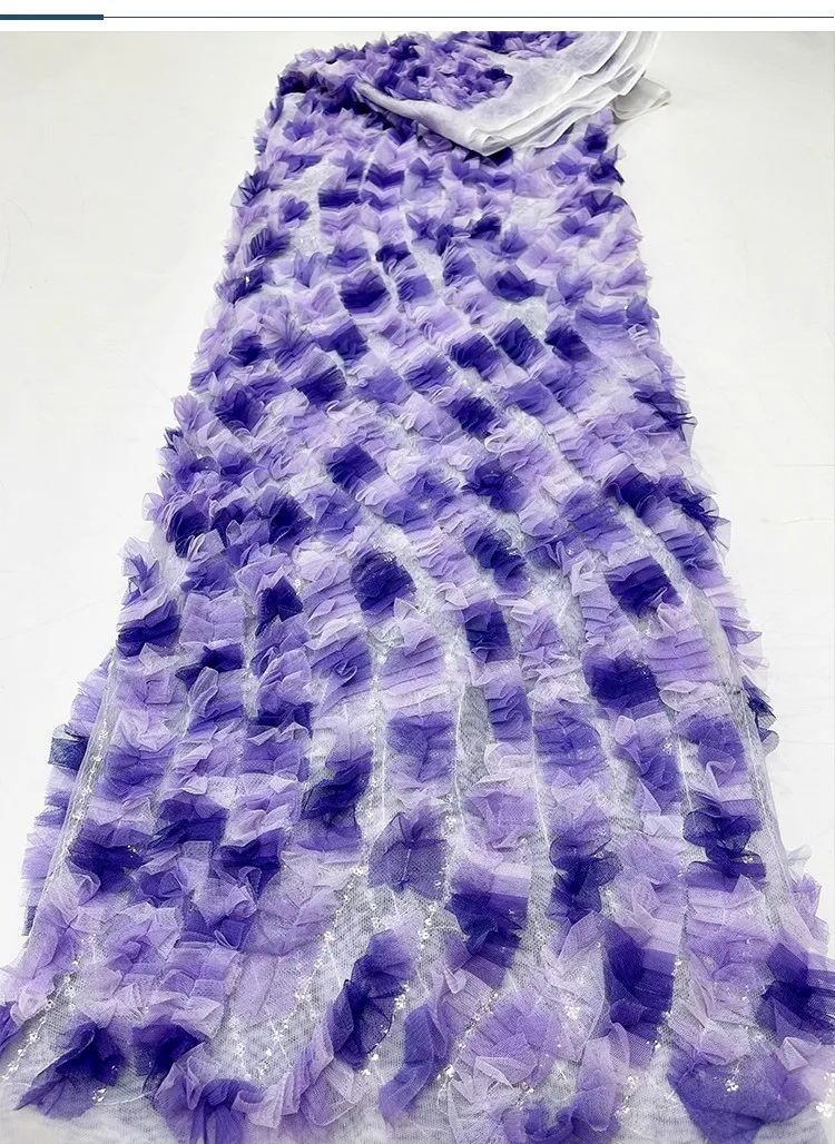 

1yard Handmade wavy lace sequin embroidery fabric for patchwork Dress and wedding cheongsam new gauze fabric