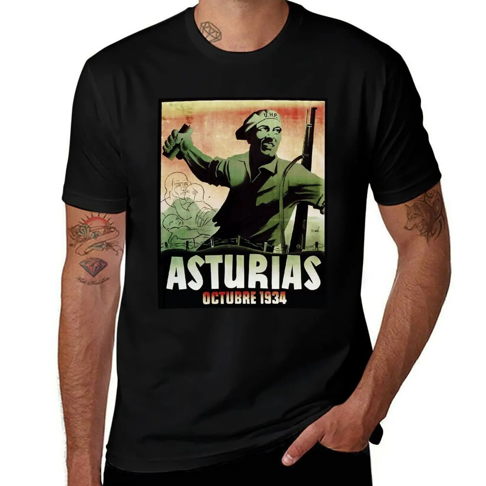 ASTURIAS OCTOBER 1934 T-Shirt Work Wear Breathable Tee