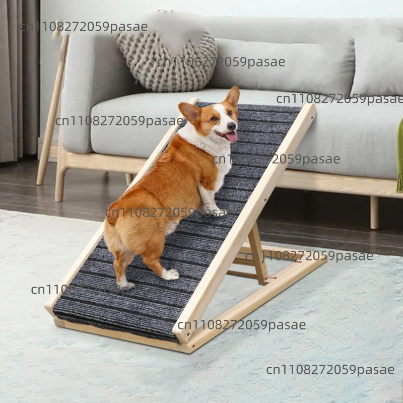 Best-selling foldable retractable modern outdoor eco-friendly pine pet staircase with handrails that can be used as a ladder