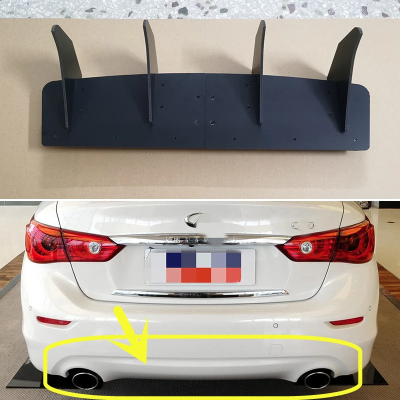 For Infiniti Q50 S 2013--2017 Year Rear Diffuser Bumper Lips Spoiler Splitter Body Kit Accessories