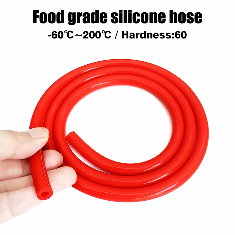 1M Food Grade Red Silicone Rubber Hose ID 2 3 4 5 6 7 8 9 10 12mm Flexible Nontoxic Silicone Soft Tube Water Connector Plumbing