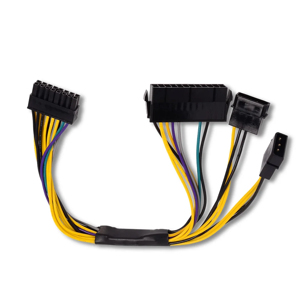 24 Plus Dual Large 4Pin To 16Pin Adapter Riser Cable for FUJITSU SIEMENS Machine ATX 24 + Dual 4-pin to 16-pin Camera Cord 30cm