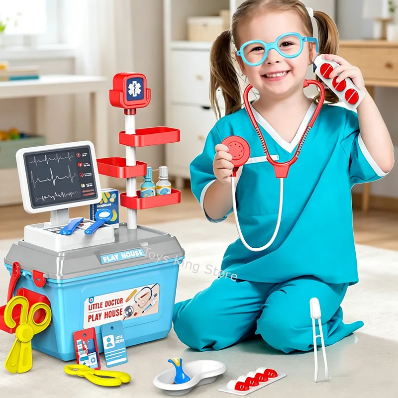 

Simulation Doctor Repair Tools Suitcase Kid Play House Set Cash Register Hamburg Ice Cream Dessert Pretend Play Toy Girls Gifts