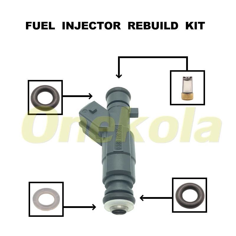 Fuel Injector Seal O-Ring Kit Seals Filters for 0280156321 CITROEN C2 C3 C4 XSARA BERLINGO Peugeot 206