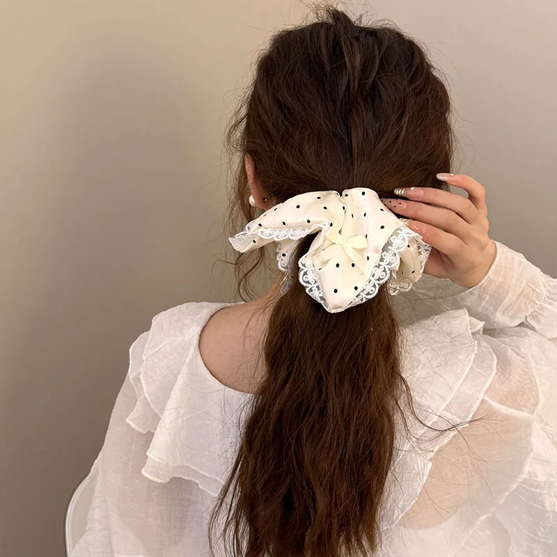 Bandas de borracha coreanas para mulheres e meninas, scrunchies de cabelo, laço elástico, grande, arco, popular, novo, presente, k-pop, frutas, moda, acessórios